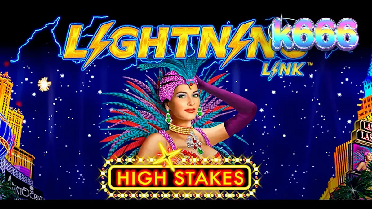 Tampilan layar permainan slot Lightning Link High Stakes dengan tema kasino mewah.
